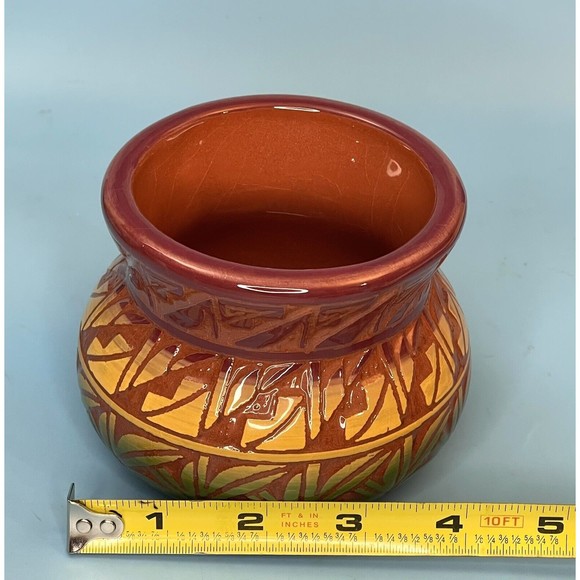 Red Earth Pottery Bud Bowl Mesa Verde Cortez Co Native American Made Signed - Picture 6 of 10